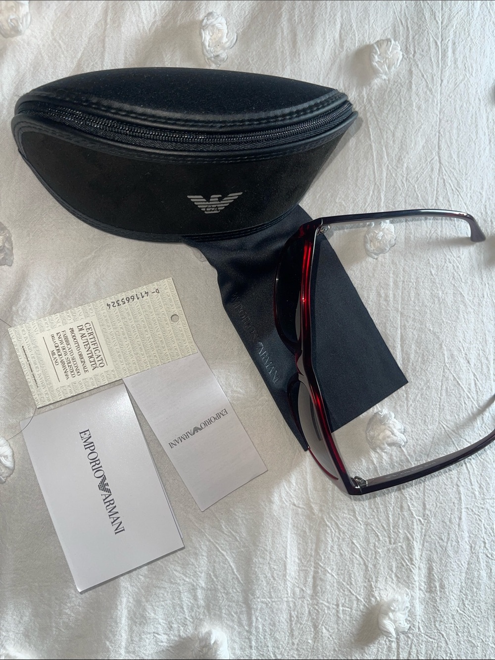 Emporio Armani Men’s Sunglasses in Dark Red with Black Case